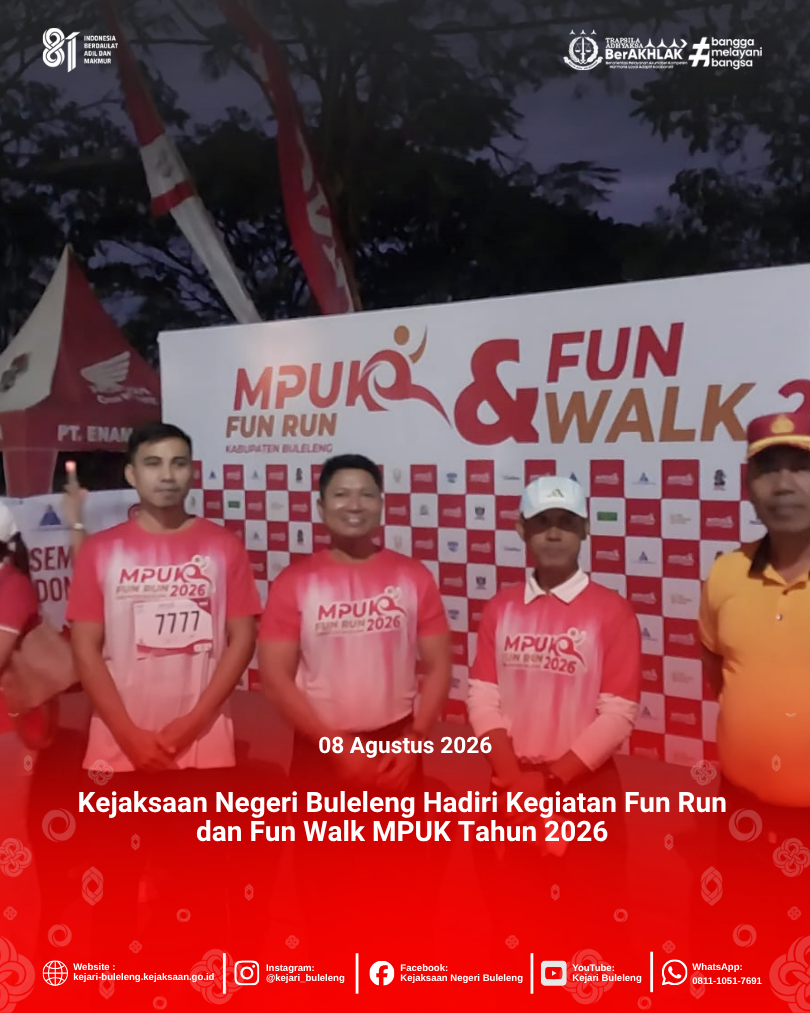 Kejaksaan Negeri Buleleng Hadiri Kegiatan Fun Run dan Fun Walk MPUK Tahun 2026