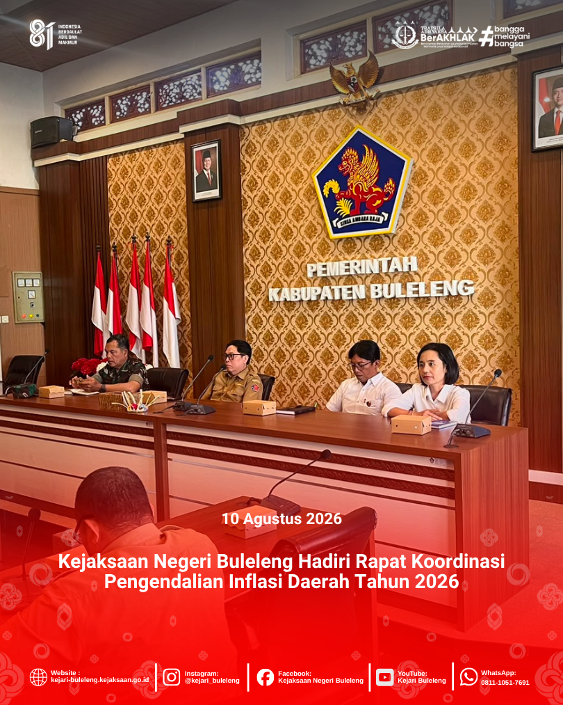 Kejaksaan Negeri Buleleng Hadiri Rapat Koordinasi Pengendalian Inflasi Daerah Tahun 2026