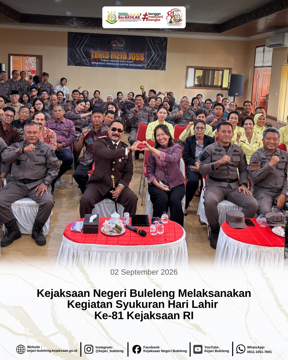 Syukuran dalam rangka memperingati Hari Lahir ke-81 Kejaksaan Republik Indonesia