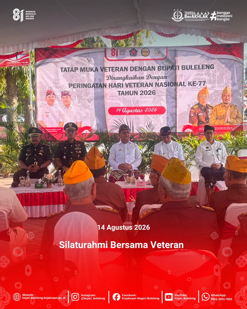 Kepala Seksi Intelijen Kejaksaan Negeri Buleleng mewakili Pimpinan menghadiri kegiatan tatap muka bersama para veteran.