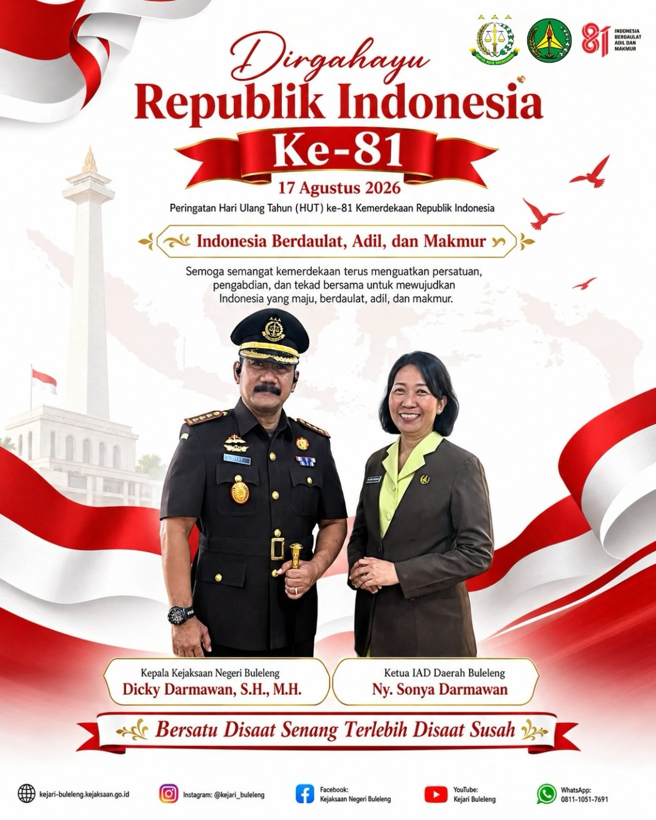 Selamat Hari Ulang Tahun ke-81 Kemerdekaan Republik Indonesia