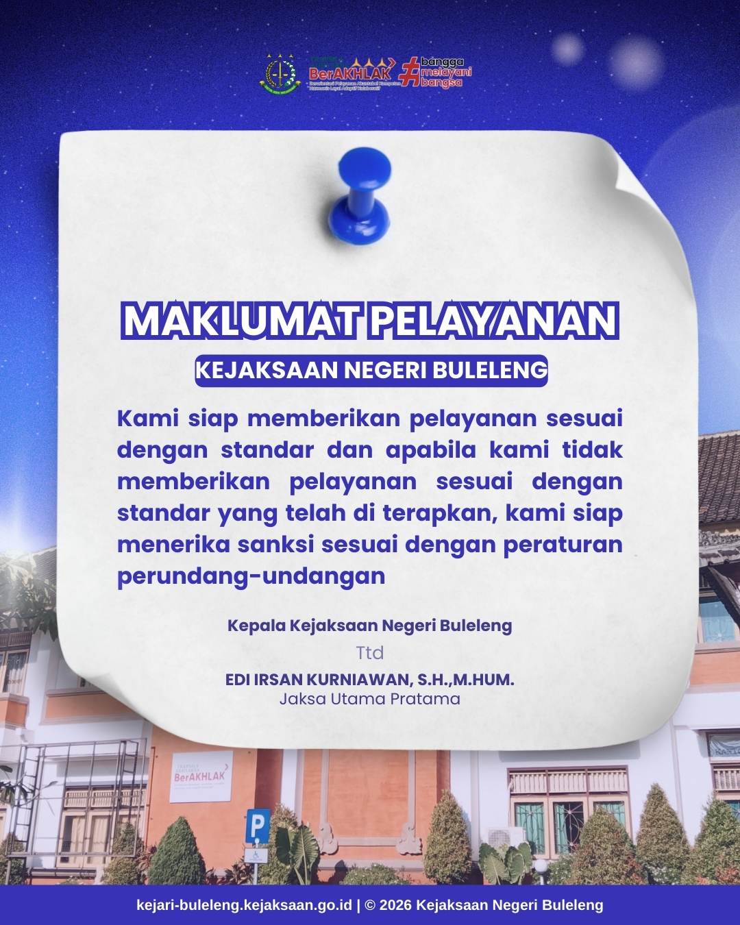 Maklumat Pelayanan & Jam Operasional